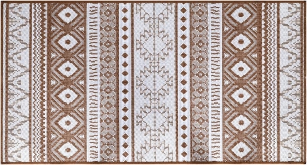 vidaXL Outdoor-Teppich Braun und Weiß 80x150 cm Beidseitig Nutzbar 364794