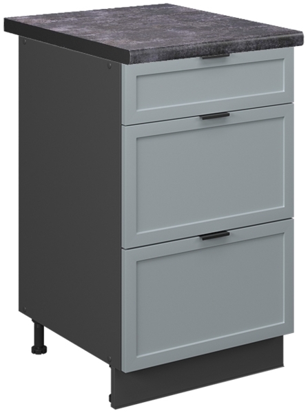 Küchenunterschrank Fame-Line Hellblau-grau 50 cm , AP Anthrazit Vicco