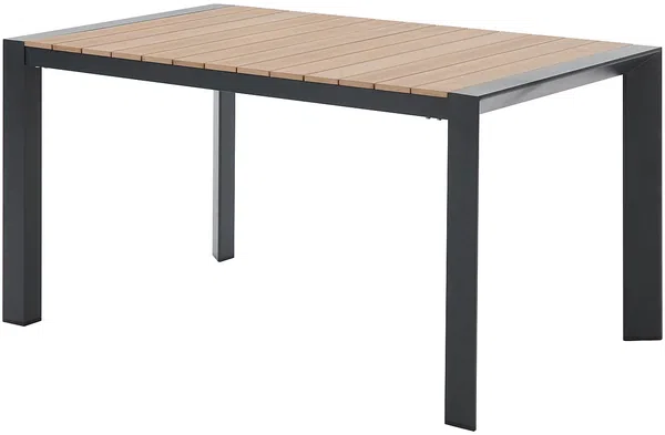 Vente-unique - NYROS Garden dining set Metall GrauBeige - B 90 cm x H 75 cm x L 150 cm