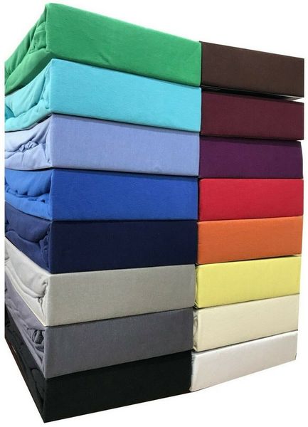 Visaggio Spannbettlaken Jersey Spannbetttuch aus 100% Baumwolle Bettlaken, Jersey, Gummizug: rundum, Spannbettlaken, Steghöhe 25 cm