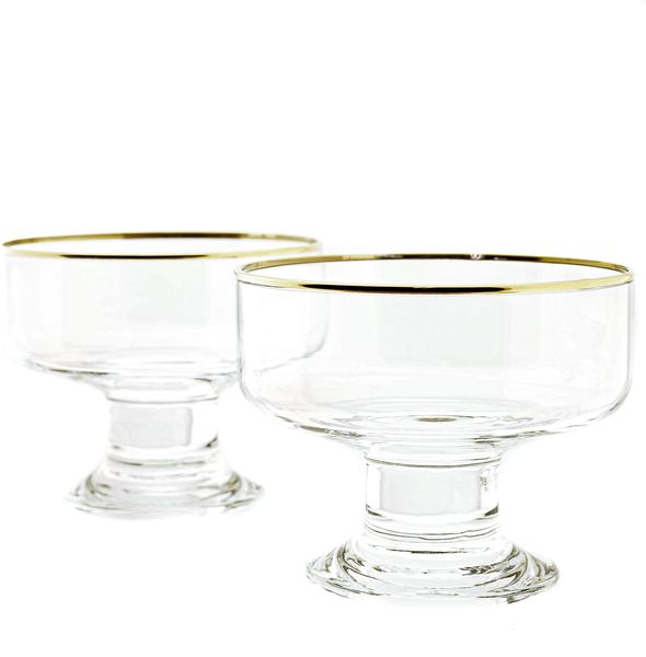 Pasabahce 41016 – 6er Set Becher aus Glas Iceville für EIS, Salat, Dessert, Beilage Transparent Gold