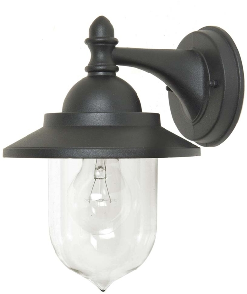 Außenleuchte, Wandlampe, ALU-Guss, Schwarz, H 25,5 cm