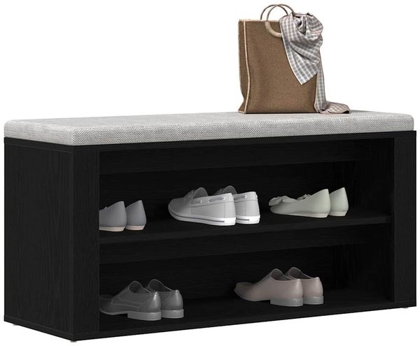 vidaXL Schuhbank Schwarze Eiche 100 x 35 x 45 cm Holzwerkstoff 862126 Bild 4