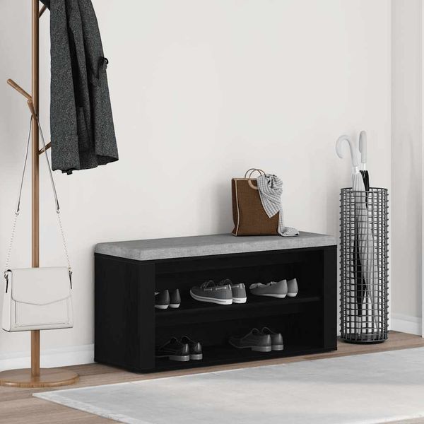 vidaXL Schuhbank Schwarze Eiche 100 x 35 x 45 cm Holzwerkstoff 862126