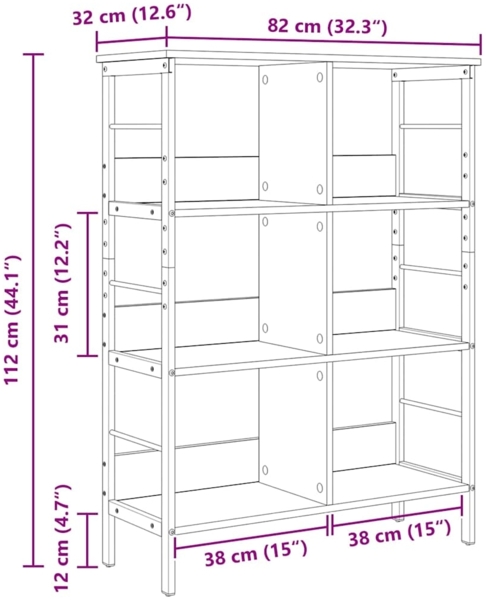 vidaXL Bücherregal Altholz 82 x 32 x 112 cm Holzwerkstoff 883992 Bild 10