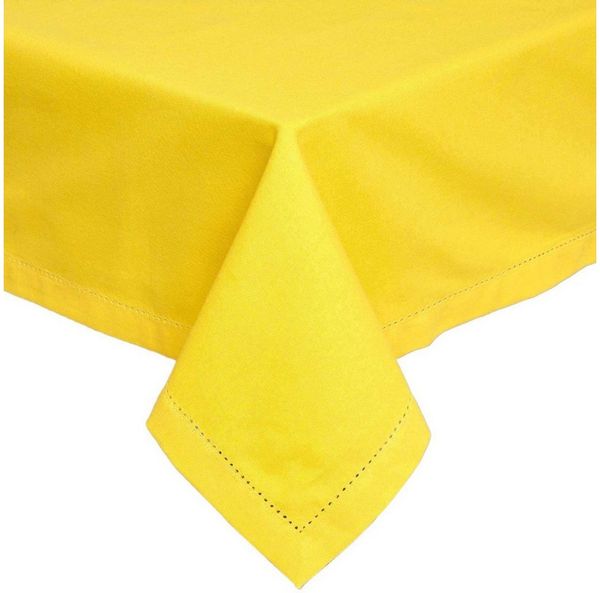Homescapes Tischdecke Tischdecke gelb – 137 x 137 cm, 100% Baumwolle (1-tlg)