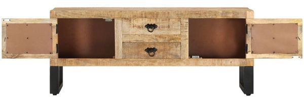 TV-Schrank, Lowboard TV 110x30x45 cm Raues Mangoholz d6192e Bild 5