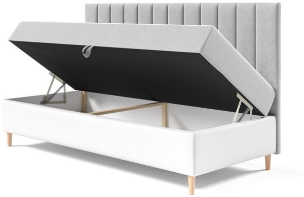 Boxspringbett Gästebett Kinderbett HELVI Nr. 2 100x200cm Weiss-Blau Bild 2