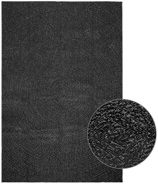 vidaXL Teppich ZIZUR Anthrazit 140x200cm Jute-Optik Indoor und Outdoor 4010348