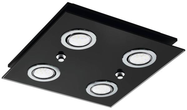 Eglo 33804 Deckenleuchte GRATTINO schwarz, klar L:29 B:29 H:7cm