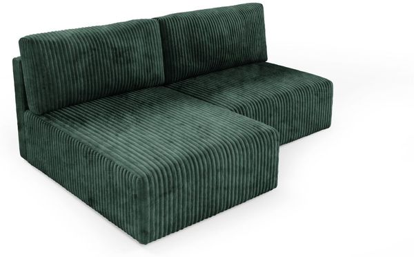 Ecksofa mit Schlaffunktion NATALIA XS in Stoff Tilia Grün Ottomane Links Bild 2