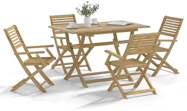vidaXL 5-tlg. Garten-Essgruppe Massivholz Akazie 3294999
