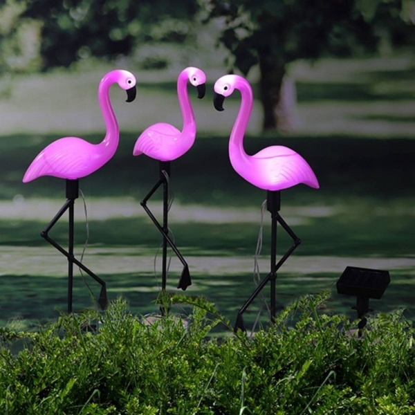 HI Solar LED Gartenleuchten Flamingo 3-tlg. 423908