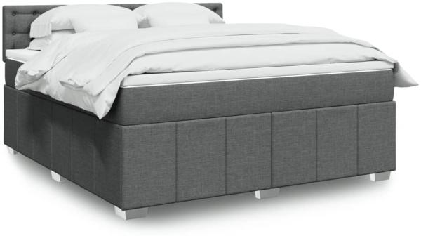 vidaXL Boxspringbett mit Matratze Dunkelgrau 180x200 cm Stoff 3289462