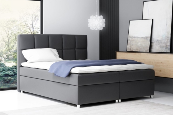 Boxspringbett CLOE 120x200 cm Kunstleder Schwarz