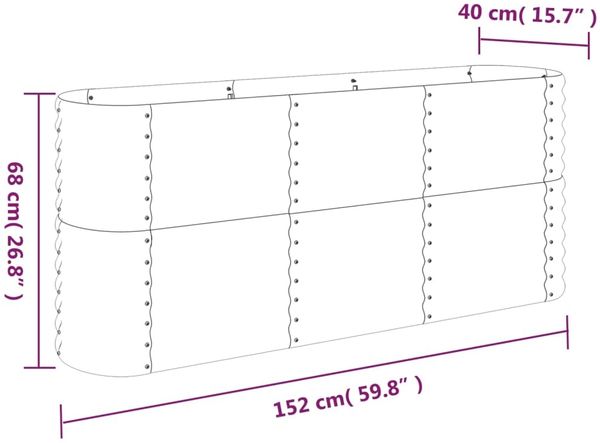 vidaXL Hochbeet Verzinkter Stahl 152x40x68 cm Grün 318893 Bild 6