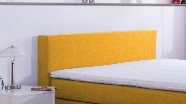Meisterbetten Boxspringbett Vita 140x220 in W-Yellow, Matratzenbezug Nano, Komfortschaum-Topper Bild 4
