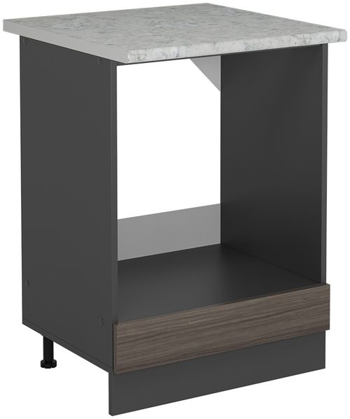 Herdumbauschrank R-Line Edelgrau 60 cm AP Marmor Vicco