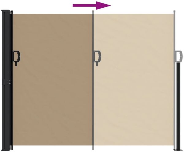 vidaXL Seitenmarkise Ausziehbar Taupe 160x300 cm 4004319 Bild 5