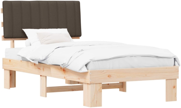 vidaXL Bettgestell mit gepolstertem Kopfteil Taupe 100x200 cm 877512