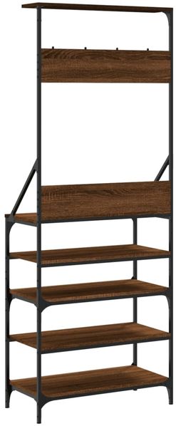 vidaXL Kleiderständer mit Schuhablage Braun Eiche-Optik 70x34x184 cm 837876 Bild 6