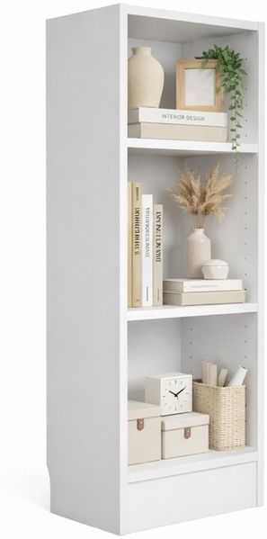 Well Home Bücherregal Turia mit 2 Regalen, Weiß, 40,6 x 26,72 x 107,2 cm