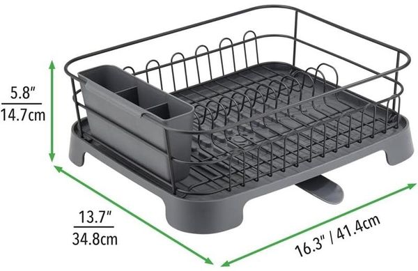 mDesign Abtropfgestell Geschirrabtropfgitter Abtropfkorb Metall Grau Bild 2