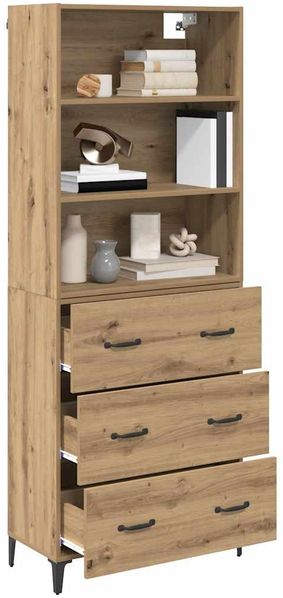 vidaXL Highboard Artisan-Eiche 69,5 x 34 x 180 cm Holzwerkstoff 3415966 Bild 3