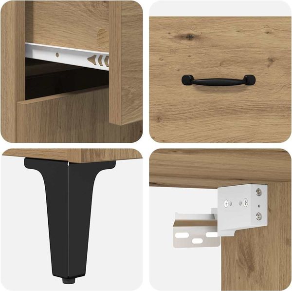 vidaXL Highboard Artisan-Eiche 69,5 x 34 x 180 cm Holzwerkstoff 3415966 Bild 11
