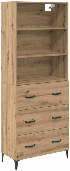 vidaXL Highboard Artisan-Eiche 69,5 x 34 x 180 cm Holzwerkstoff 3415966
