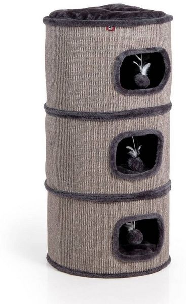 Canadian Cat Company Kratztonne Kratzbaum Tony, Kratztonne mit Kratzteppich, anthrazit, ca. 45 x 45 x 90 cm