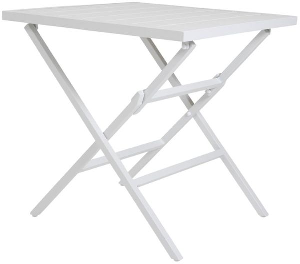 Gartenesstisch Wilkie aus Aluminium, modern klappbar, weiß, 72x72 cm, für 2–4 Personen