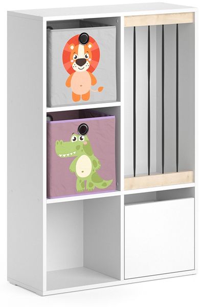 Kinderregal Luigi Weiß 29.2 x 107.8 cm mit 2 Faltboxen opt. 3 Vicco