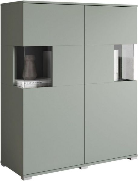 OTTO home Highboard Kenia (1 St), Modernes Highboard mit Glastüren, Breite 100 cm