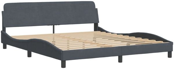 vidaXL Bett mit Matratze "Dover" Dunkelgrau 180x200 cm Samt 3208452 Bild 4