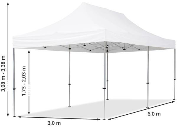 3x6 m Faltpavillon, ECONOMY Alu 32mm, Seitenteile mit Panoramafenstern, schwarz Bild 11