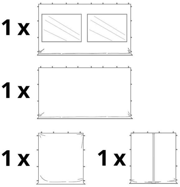 3x6 m Faltpavillon, ECONOMY Alu 32mm, Seitenteile mit Panoramafenstern, schwarz Bild 4