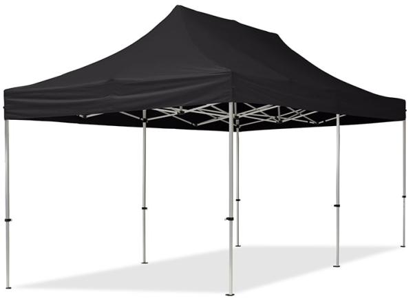 3x6 m Faltpavillon, ECONOMY Alu 32mm, Seitenteile mit Panoramafenstern, schwarz Bild 3