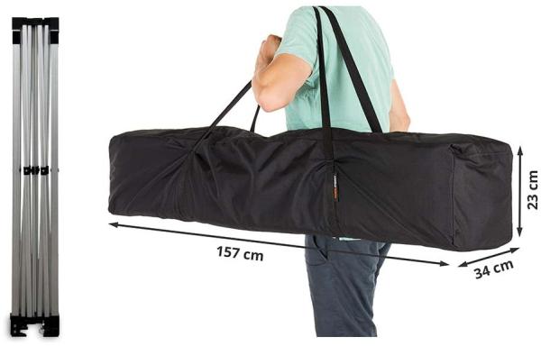 3x6 m Faltpavillon, ECONOMY Alu 32mm, Seitenteile mit Panoramafenstern, schwarz Bild 10