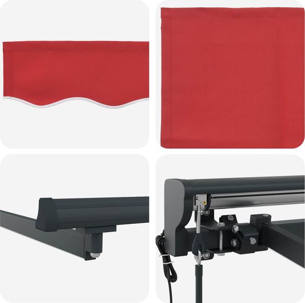 vidaXL Elektrische ausziehbare Markise Rot und Anthrazit 3 x 2,5 m 3421557 Bild 9