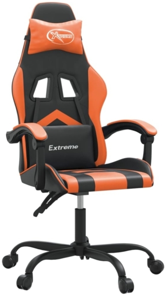 vidaXL Gaming-Stuhl Drehbar Schwarz und Orange Kunstleder, Drehbar [349597]