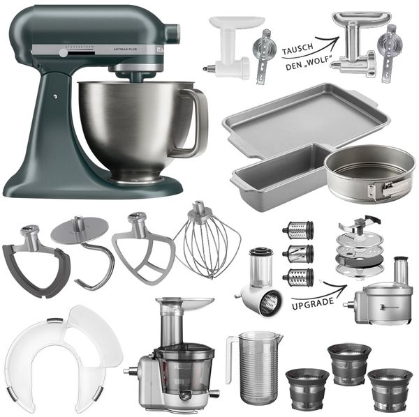 KitchenAid Küchenmaschine Artisan Plus 5KSM50 Mega-Winter-Set Juniper - Grün