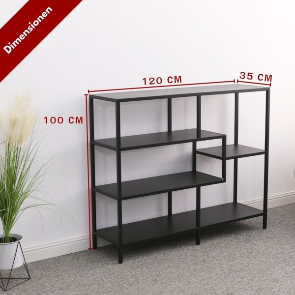 Coemo Regal Chicago M Raumteiler aus Metall mit 5 Ablageflächen Schwarz Bild 4