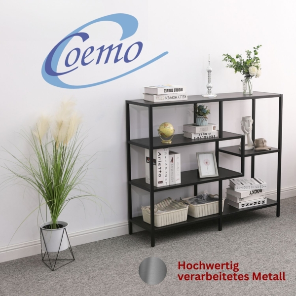 Coemo Regal Chicago M Raumteiler aus Metall mit 5 Ablageflächen Schwarz Bild 3