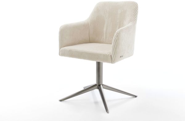 Drehstuhl Greg-Flex Cord Beige Fußkreuz Graphit 360° drehbar Wippfunktion Taschenfederkern