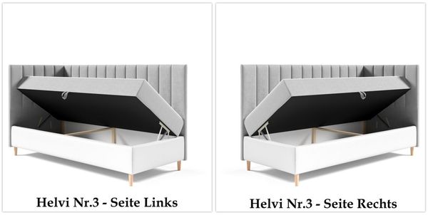 Boxspringbett Gästebett Kinderbett HELVI Nr. 3 90x200cm Weiss-Grün Seite Rechts Bild 3