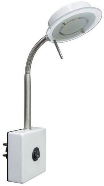 TRANGO LED Steckdosenleuchte, 2604 LED Steckerleuchte, Wandleuchte, Leselampe, Küchenlampe, Nachtlicht in Weiß matt inkl. 5 Watt LED Modul warmweiß 3000K Leuchtmittel, Wandlampe, Küchenlampe