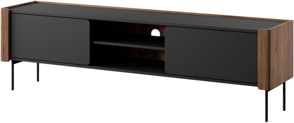 TV-Lowboard Wiseri 180 (Farbe: Nuss Warmia / Schwarz)