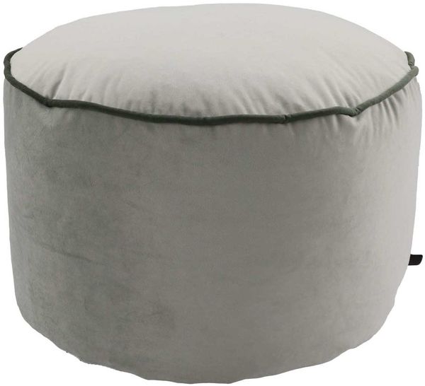 Overseas Pouf Round Piping - 50x30 cm - Soft Green