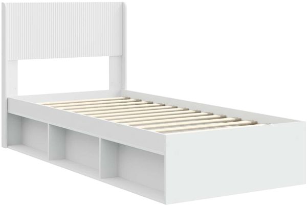 vidaXL Bettgestell mit Stauraum und Kopfteil Weiß 90 x 200 cm 3414251 Bild 4